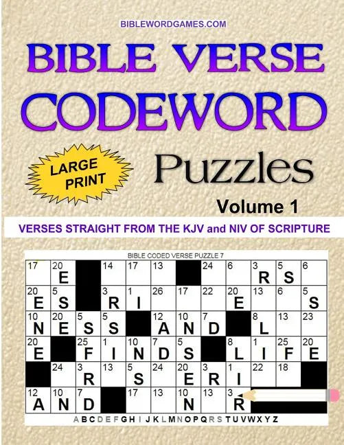 Bible Verse Codeword Puzzles Vol.1: 60 New Bible Verse Codeword Puzzles in Large Print Paperback - Paperback