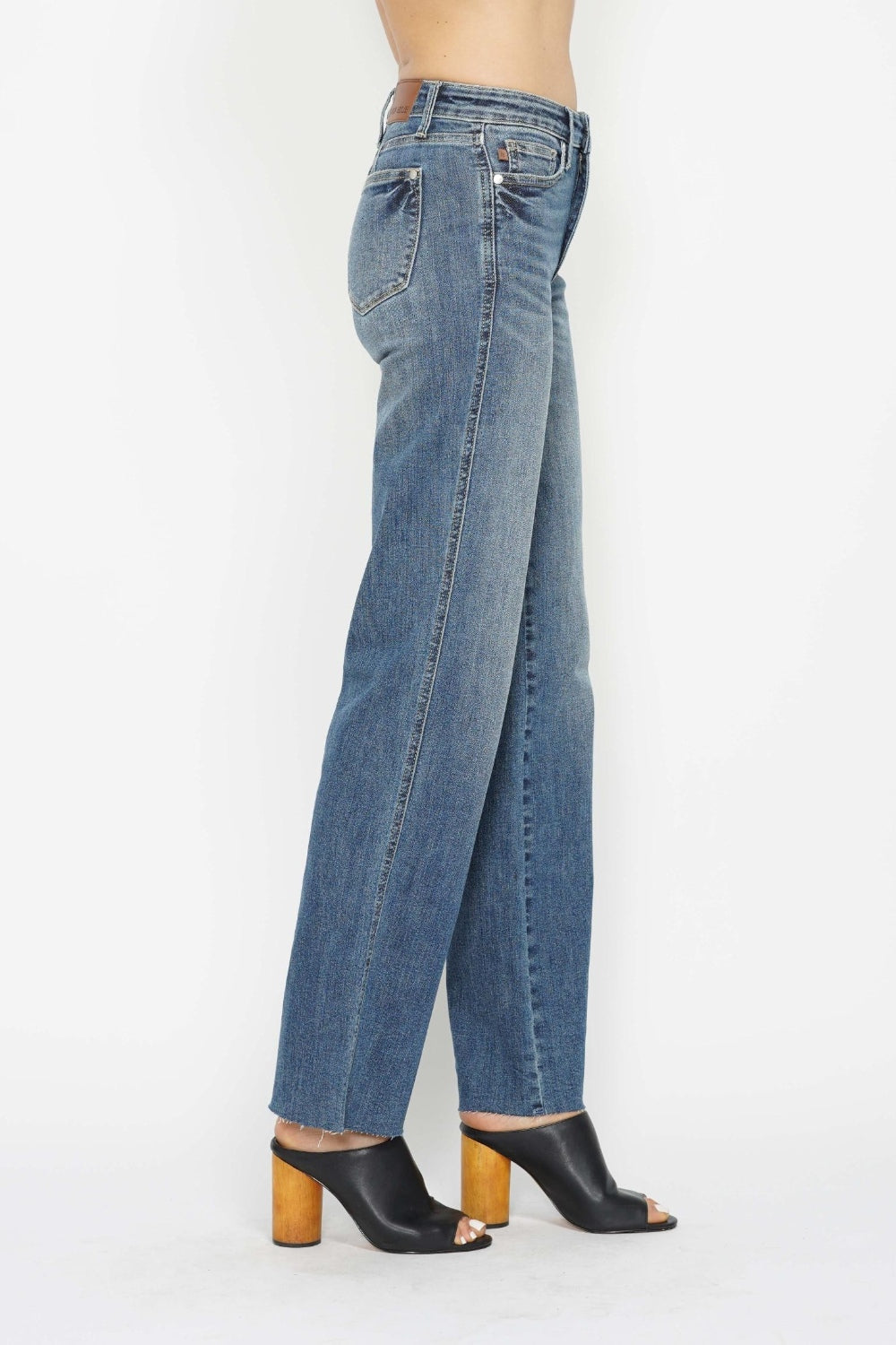 Judy Blue Tummy Control Blue Washed Straight Leg Denim Jeans