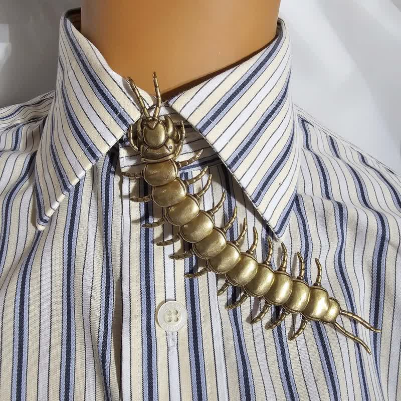 Gothic Articulated Centipede Snap-On Shirt Button Cover