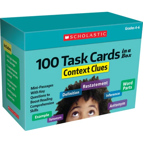 100 Task Cards in a Box: Context Clues - Hardcover