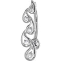 16G Solid 14k White Gold Cubic Zirconia Fancy Journey Belly Ring