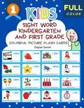Sight Word Kindergarten and First Grade Colorful Picture Flash Cards English Danish: Learning to read basic vocabulary card games. Improve reading com - Paperback