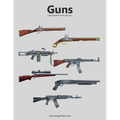 Guns Coloring Book for Grown-Ups 1 & 2 - Paperback