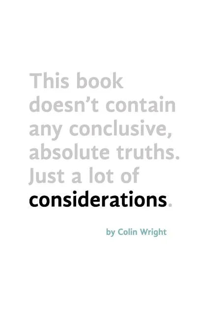 Considerations - Paperback