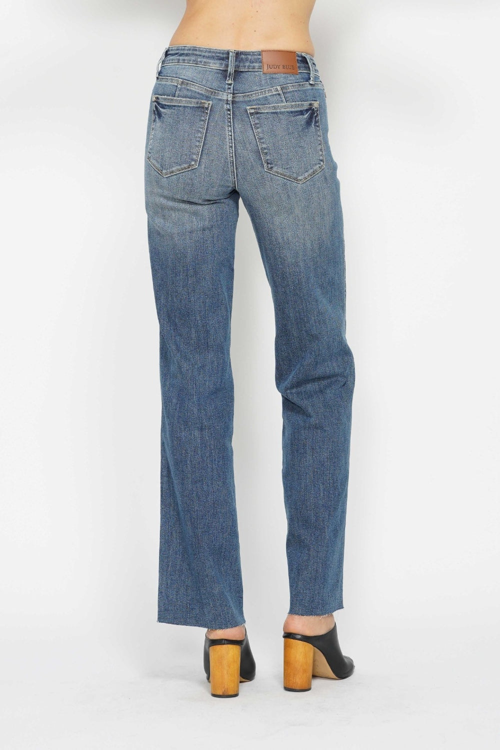 Judy Blue Tummy Control Blue Washed Straight Leg Denim Jeans