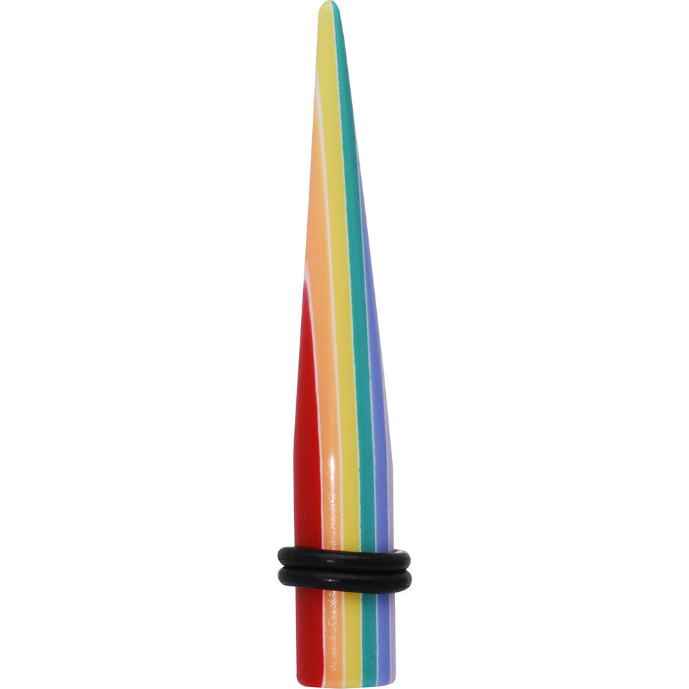 0G Acrylic Colorful Striped Taper
