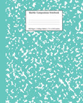 Marble Composition Notebook College Ruled: Turquoise Marble Notebooks, School Supplies, Notebooks for School - Paperback