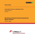 The Theory of Social Functional Systems by Niklas Luhmann - Paperback