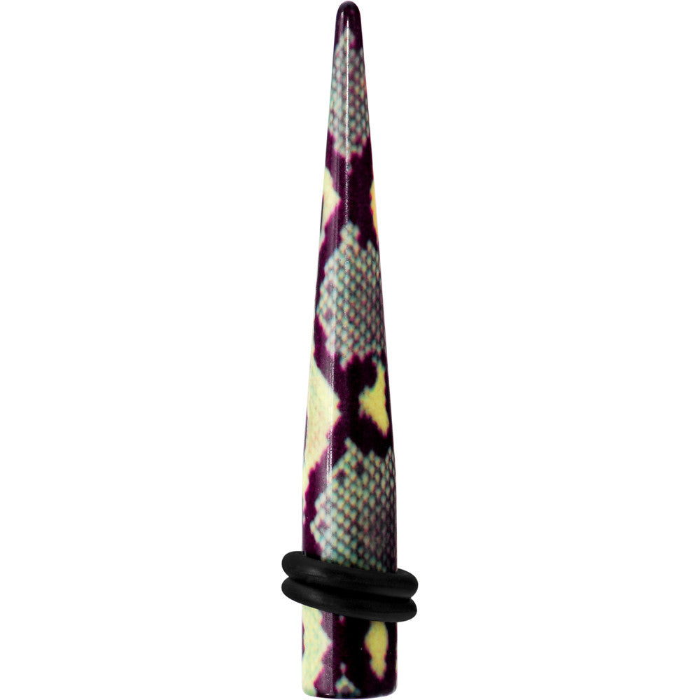 2G Green Snake Skin Acrylic Taper