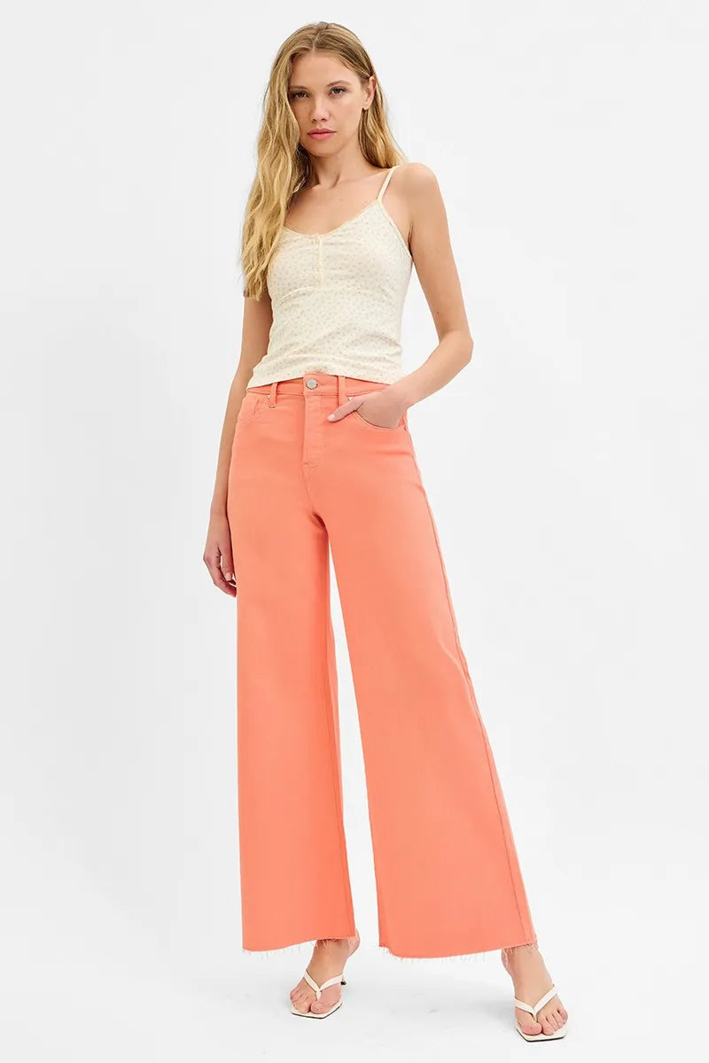 RISEN Tummy Control High Rise Wide Leg Jeans