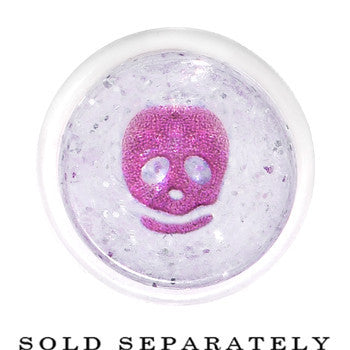 1/2 Clear Acrylic Glitter Purple Skull Confetti Taper