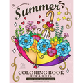 Summer Coloring Book for Adults: Beach Scenes, Ocean Life, Flowers and Animals Stress Relieving Designs - Paperback