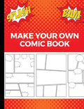 Make Your Own Comic Book: Art and Drawing Comic Strips, Great Gift for Creative Kids - Red - Paperback