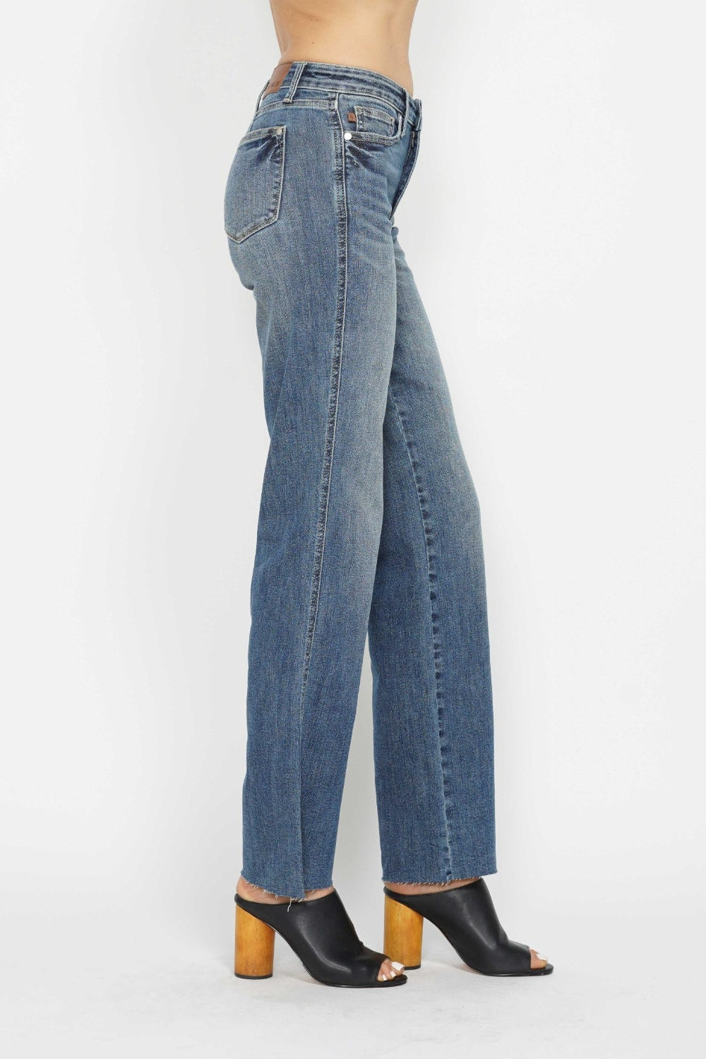 Judy Blue Tummy Control Blue Washed Straight Leg Denim Jeans