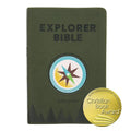 CSB Explorer Bible for Kids, Olive Compass Leathertouch, Indexed - Imitation Leather