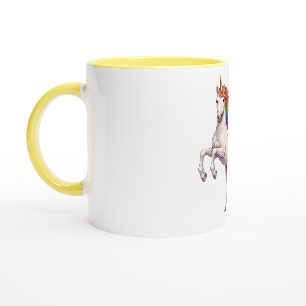 Enchanted Rainbow Unicorn White 11oz Ceramic Mug with Color Inside