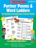 Partner Poems & Word Ladders for Building Foundational Literacy Skills: Grades K-2 - Paperback
