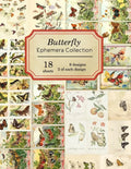 Butterfly Ephemera Collection: 18 sheets - 9 designs - 2 of each design - Paperback