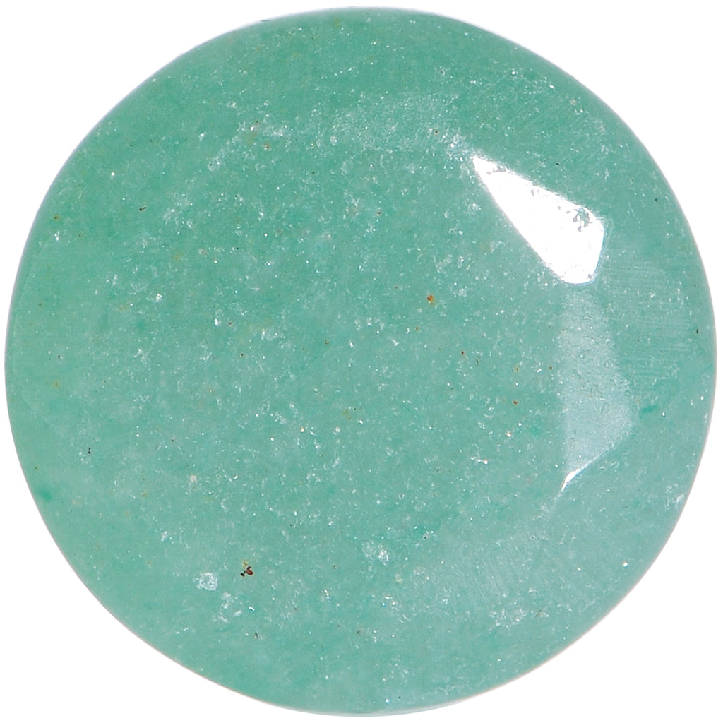 0G Set of Green Aventurine Semi Precious Stone Faceted Double Flare Plug