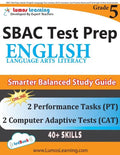 SBAC Test Prep: Grade 5 English Language Arts Literacy (ELA) Common Core Practice Book and Full-length Online Assessments: Smarter Balanced Study Guid - Paperback