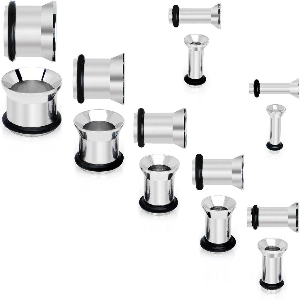 12G to 00G 14 Piece Ear Stretching Tunnel Kit Set of 2