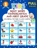 Sight Word Kindergarten and First Grade Colorful Picture Flash Cards English Portuguese: Learning to read basic vocabulary card games. Improve reading - Paperback