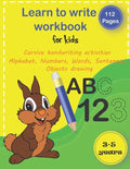 Learn to write workbook for kids 3-5: trace alphabet, numbers, words, sentences and drawing handwriting practice workbook, pen control line tracing le - Paperback