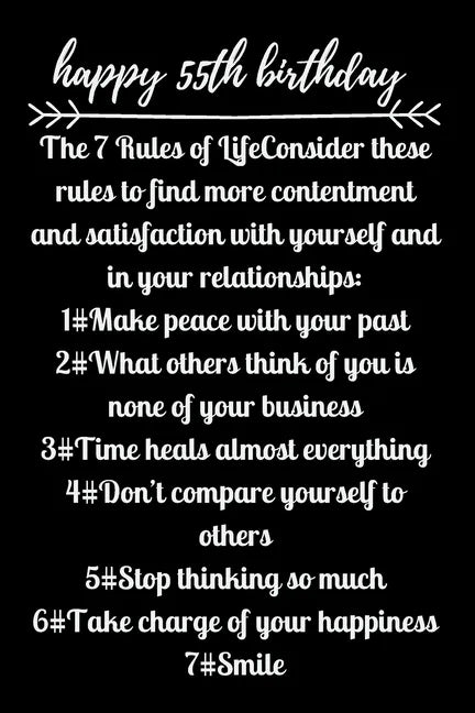 happy55th birthday The 7 Rules of Life - Paperback