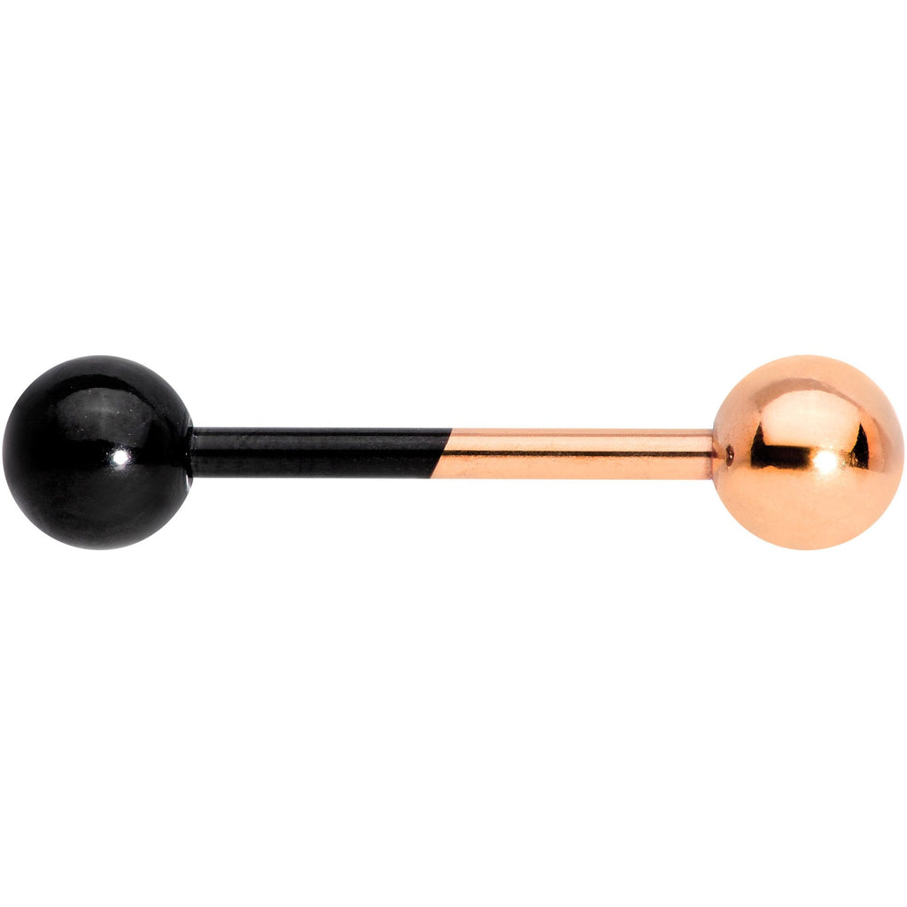 Rose Gold Tone and Black Two Tone Tongue Ring