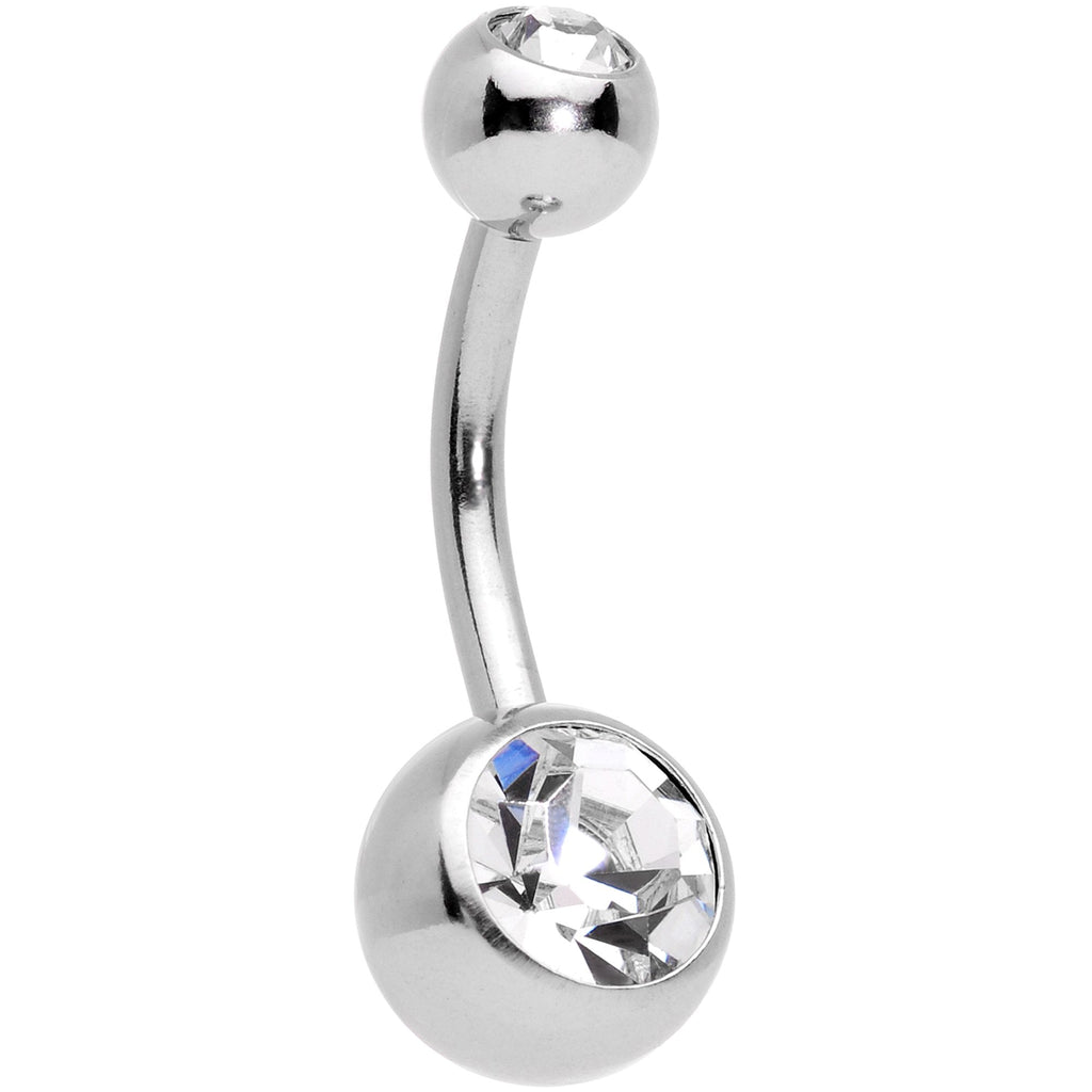 Clear Gem Blue Faux Druzy Rose Gold Tone Belly Ring Set of 4