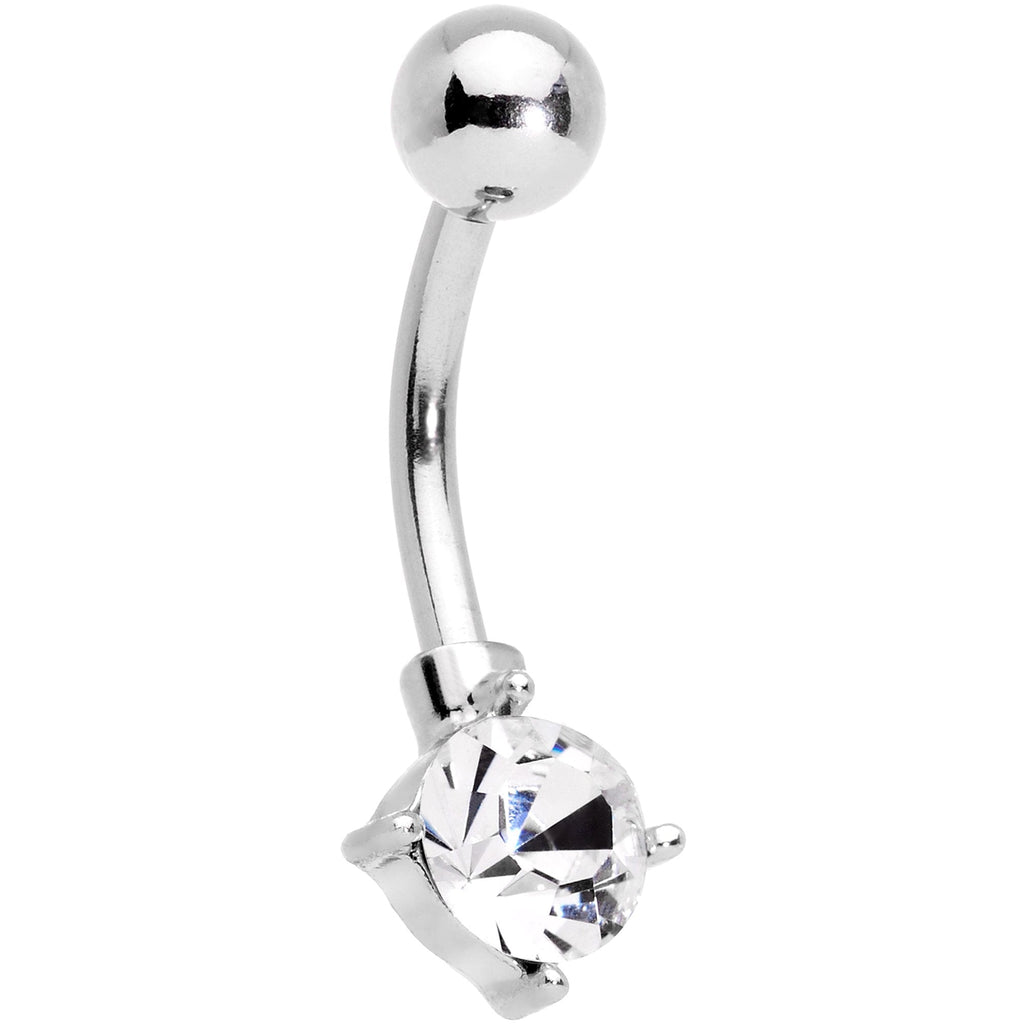 Clear Gem Blue Faux Druzy Rose Gold Tone Belly Ring Set of 4