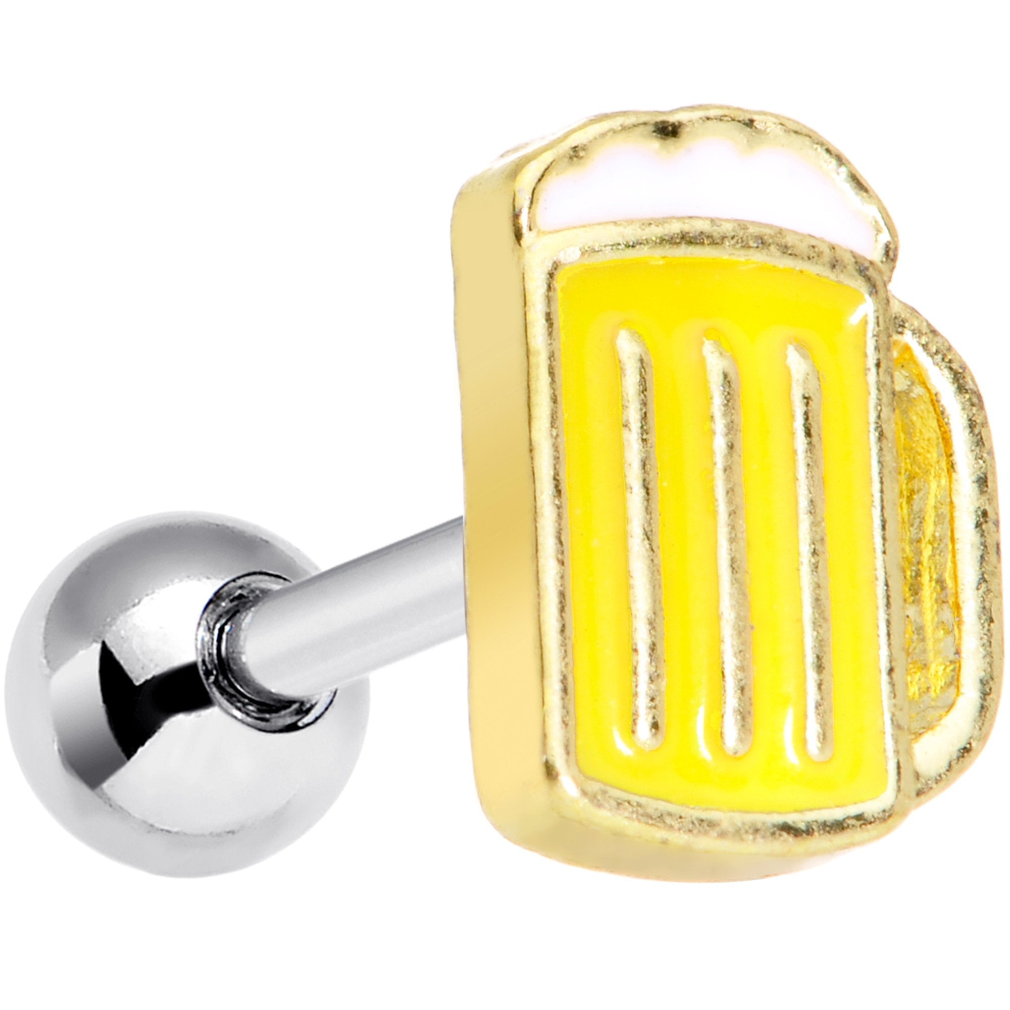 16G 1/4 St Patricks Day Frosty Mug Beer Cartilage Tragus Earring