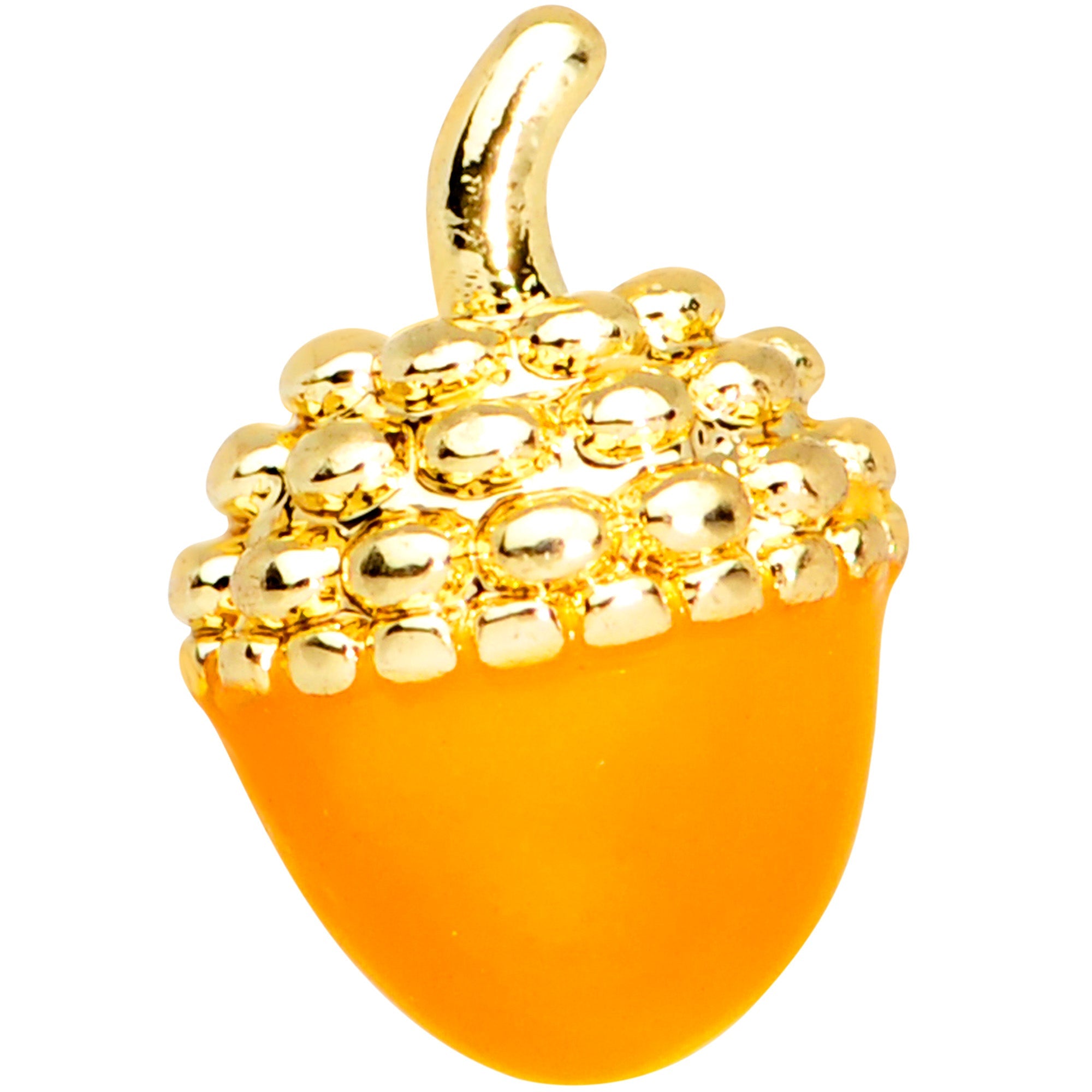 16G 5/16 Gold Tone Orange Acorn Labret Monroe Tragus