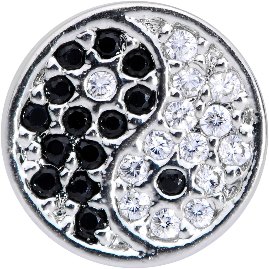 18G 3/8 Clear CZ Gem Black Amazing Om Nose Hoop