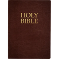Kjver Holy Bible, Large Print, Dark Mahogany Genuine Leather, Thumb Index - Leather