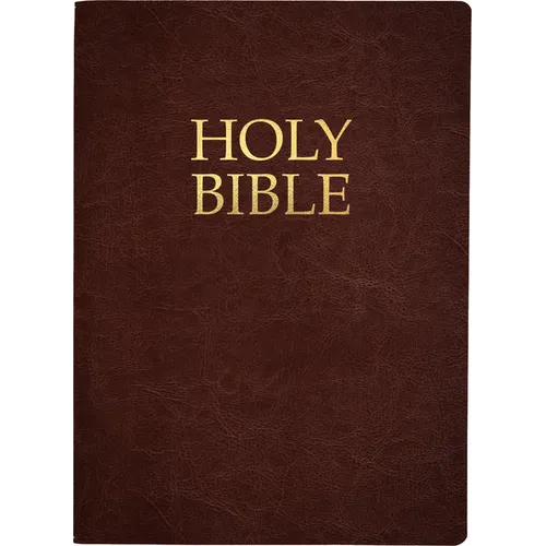 Kjver Holy Bible, Large Print, Dark Mahogany Genuine Leather, Thumb Index - Leather