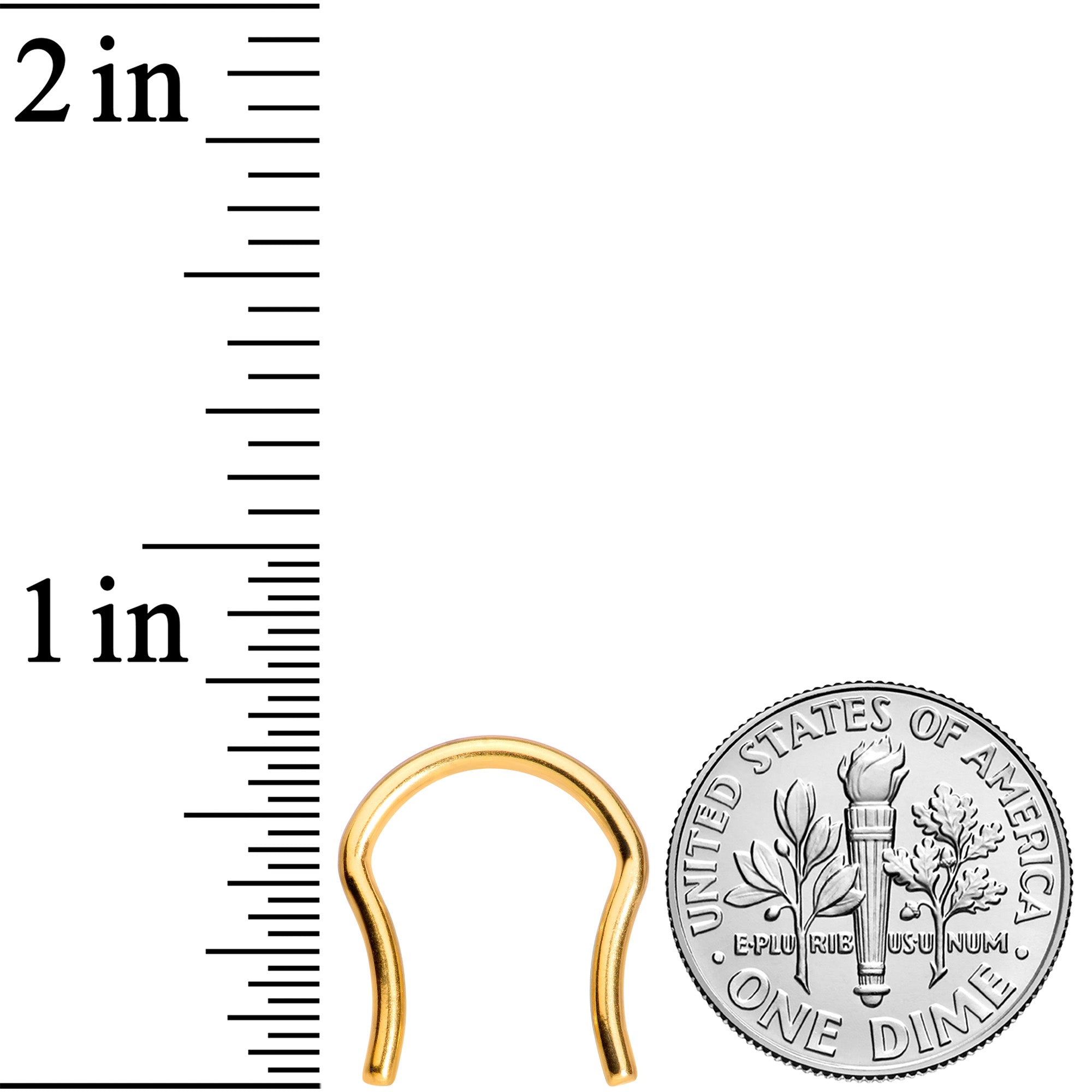 14G 5/8 Gold Tone ASTM F-136 Implant Grade Titanium Septum Retainer