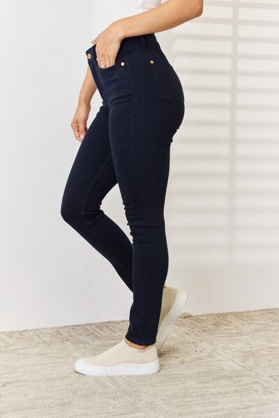 Judy Blue Clara Garment Dyed Tummy Control Blue Denim Skinny Jeans