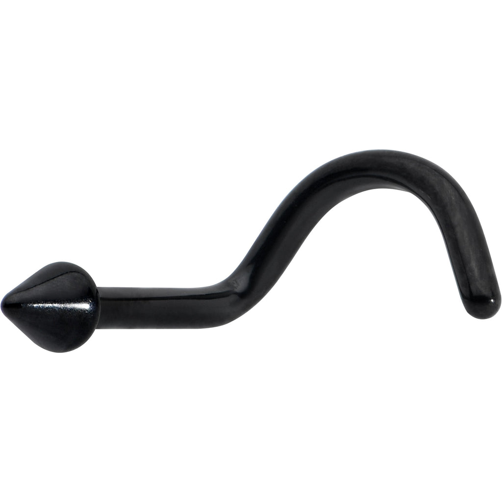 18G 1/4 Black ASTM F-136 Implant Grade Titanium Cone End Left Side Nose Screw