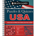 Brain Games - Puzzles and Quizzes - USA: Discover America with Multiple Choice, Matching, Visual Puzzles, and More! - Spiral