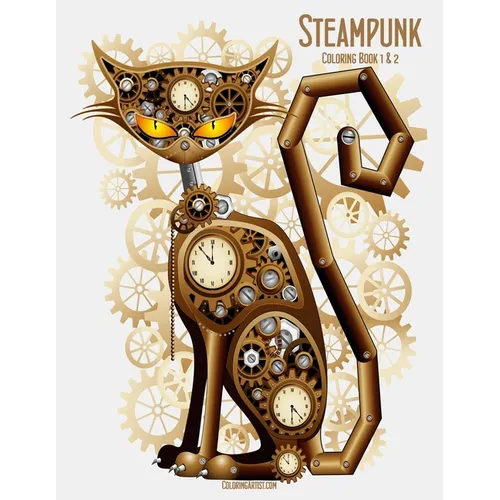 Steampunk Coloring Book 1 & 2 - Paperback