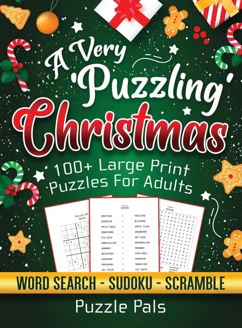 A Very Puzzling Christmas: 100+ Large Print Puzzles For Adults - Hardcover