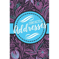 Contacts & Addresses: Blue and Purple Modern Flower Design - Paperback