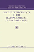 Recent Developments in the Textual Criticism of the Greek Bible - Paperback