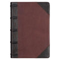 KJV Giant Print Full-Size Bible Two-Tone Brandy/Brown Full Grain Leather - Leather