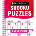 Brain Games - Large Print Sudoku Puzzles (Swoosh) - Spiral