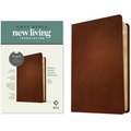 NLT Thinline Center-Column Reference Bible, Filament Enabled (Genuine Leather, Brown, Red Letter) - Leather