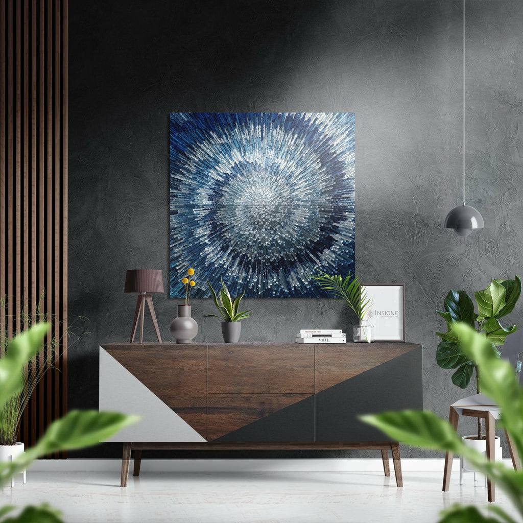 Blue Brushed Aluminium Dibond Wall Art