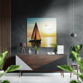 Sailing to Sunset Brushed Aluminium Dibond Wall Art