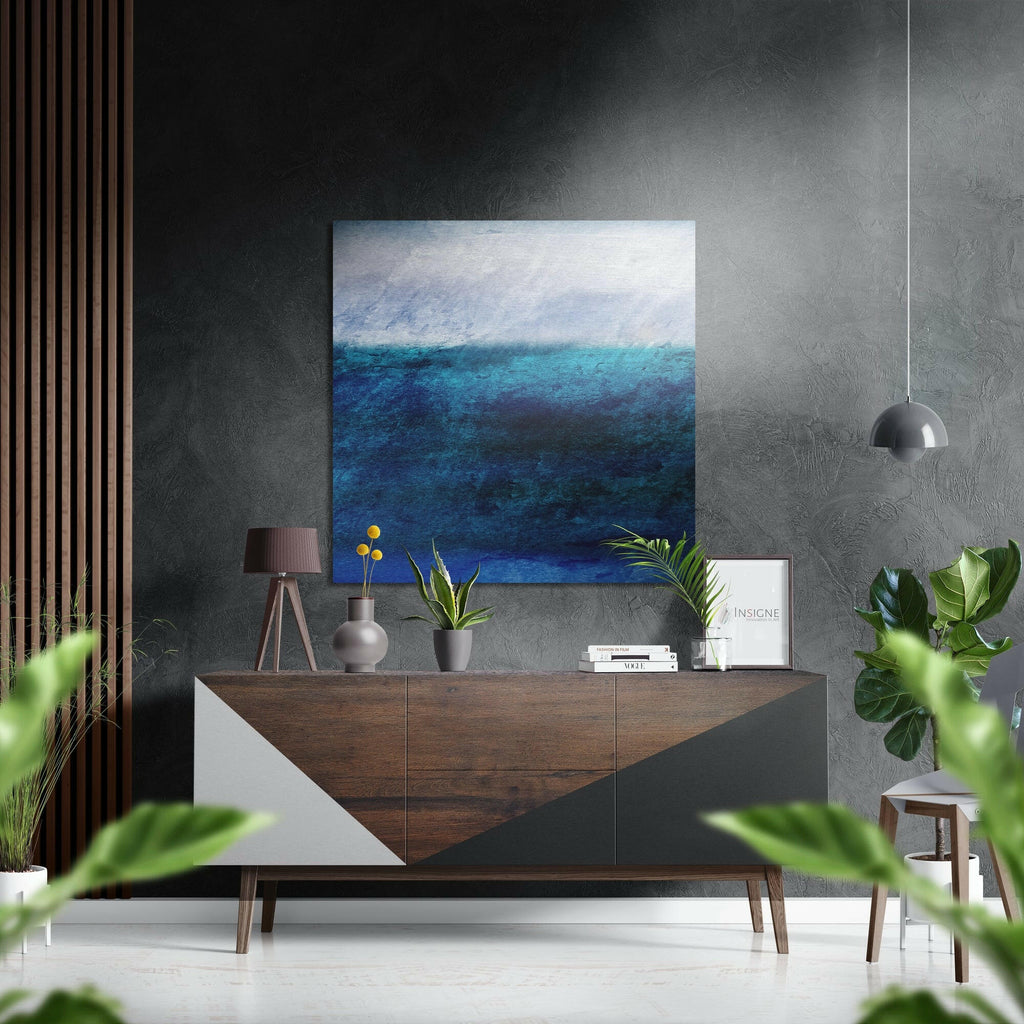 Blue Cascades Brushed Aluminium Dibond Wall Art